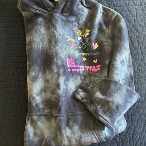 Disney Black and Gray Tie-Dye Alice in Wonderland Hoodie never worn but no tags.